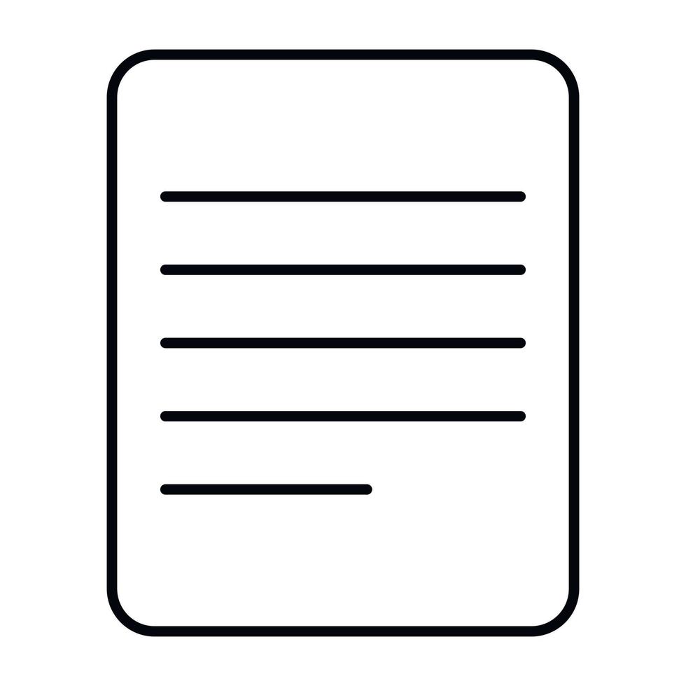 Document icon outline and linear vector