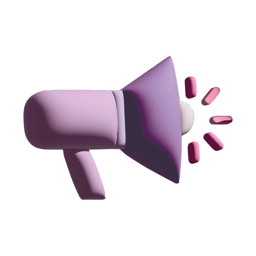 Isolated object realistic 3d megaphone vector Illustration