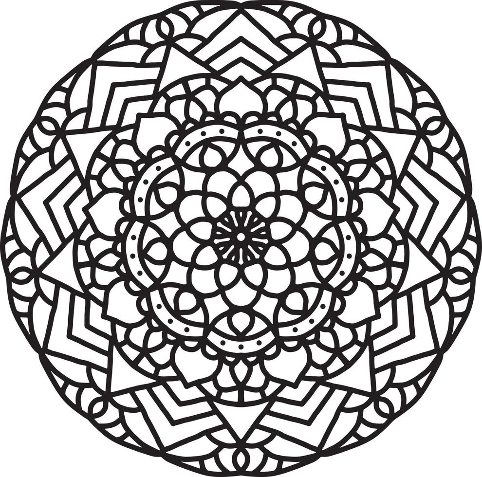 Flower Mandala pattern. Decorative circle ornament in ethnic oriental style. vector