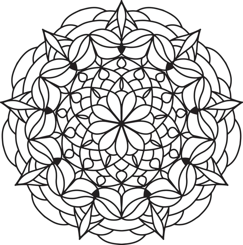 patrón de mandala de flores. adorno de círculo decorativo en estilo étnico oriental. vector