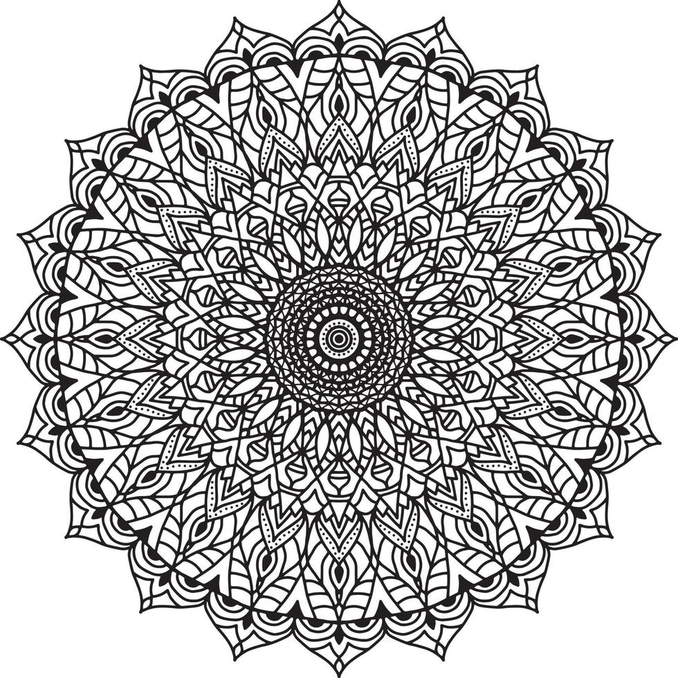 Flower Mandala pattern. Decorative circle ornament in ethnic oriental style. vector