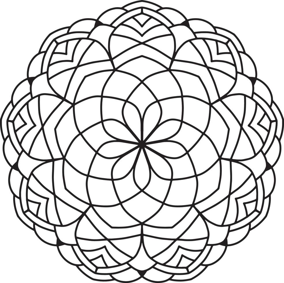 patrón de mandala de flores. adorno de círculo decorativo en estilo étnico oriental. vector