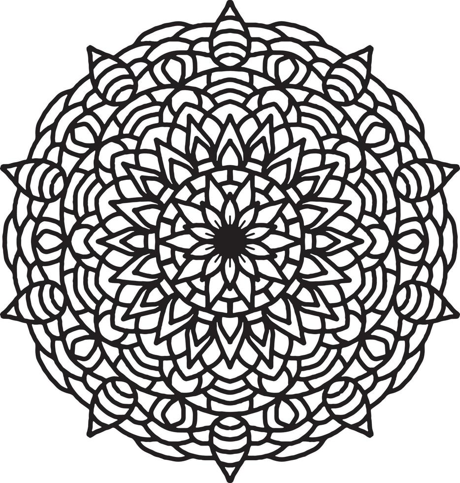 Flower Mandala pattern. Decorative circle ornament in ethnic oriental style. vector