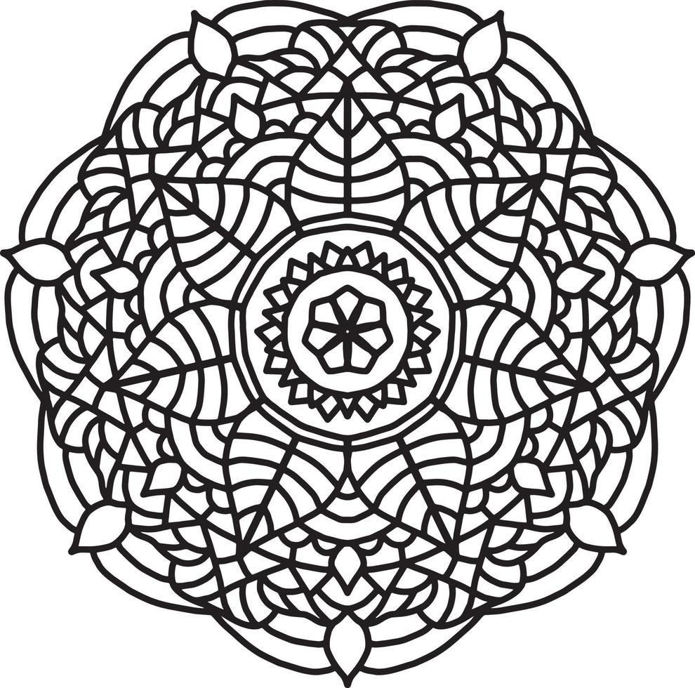 patrón de mandala de flores. adorno de círculo decorativo en estilo étnico oriental. vector