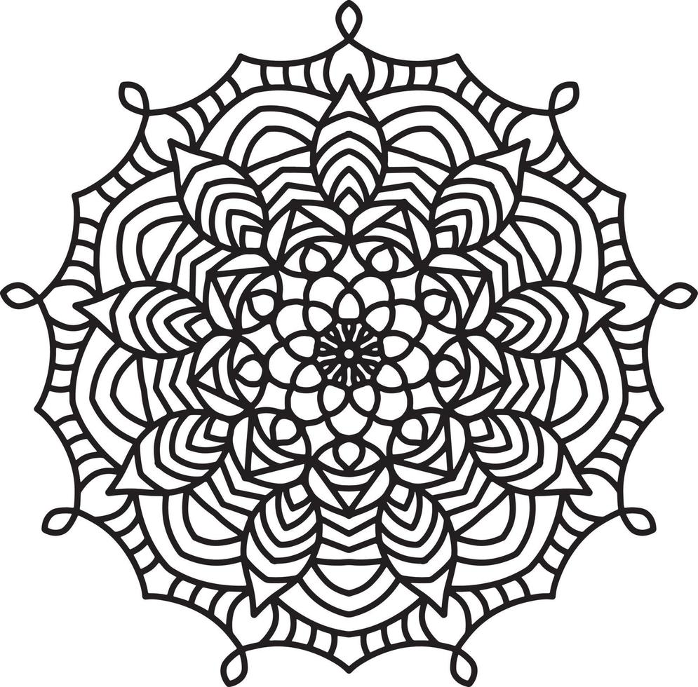 patrón de mandala de flores. adorno de círculo decorativo en estilo étnico oriental. vector