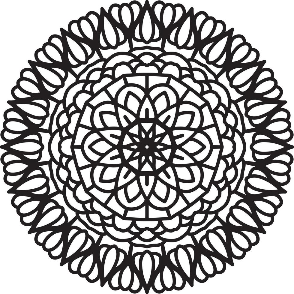 Flower Mandala pattern. Decorative circle ornament in ethnic oriental style. vector