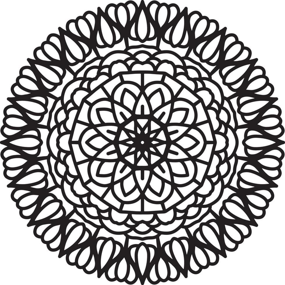 patrón de mandala de flores. adorno de círculo decorativo en estilo étnico oriental. vector