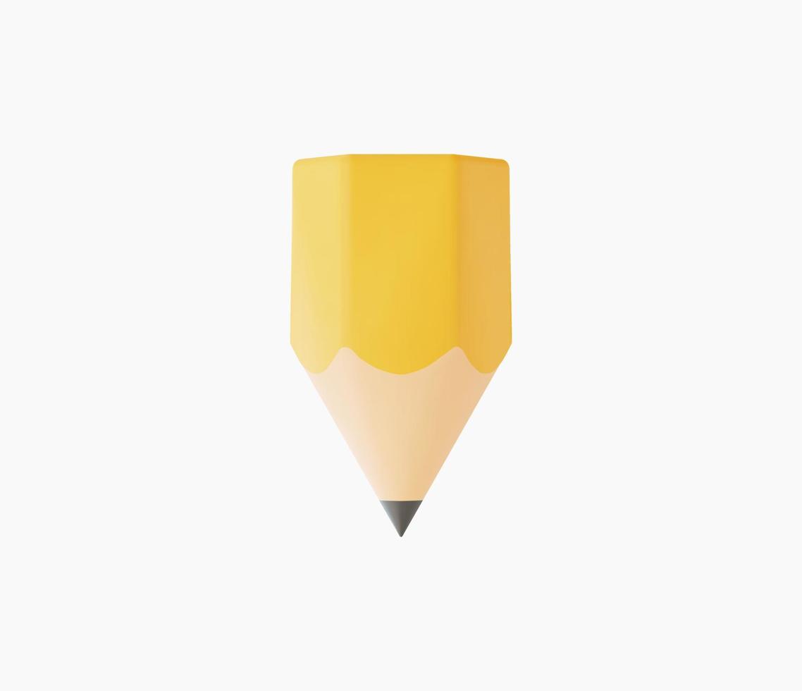 3d Realistic Pencil Icon vector illustration.