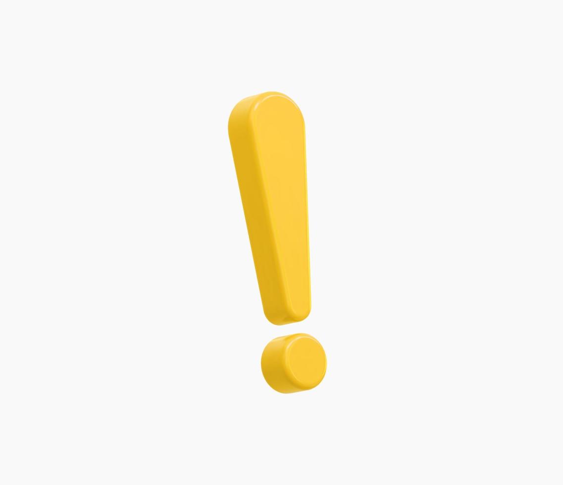 3d Realistic exclamation mark vector illustration.