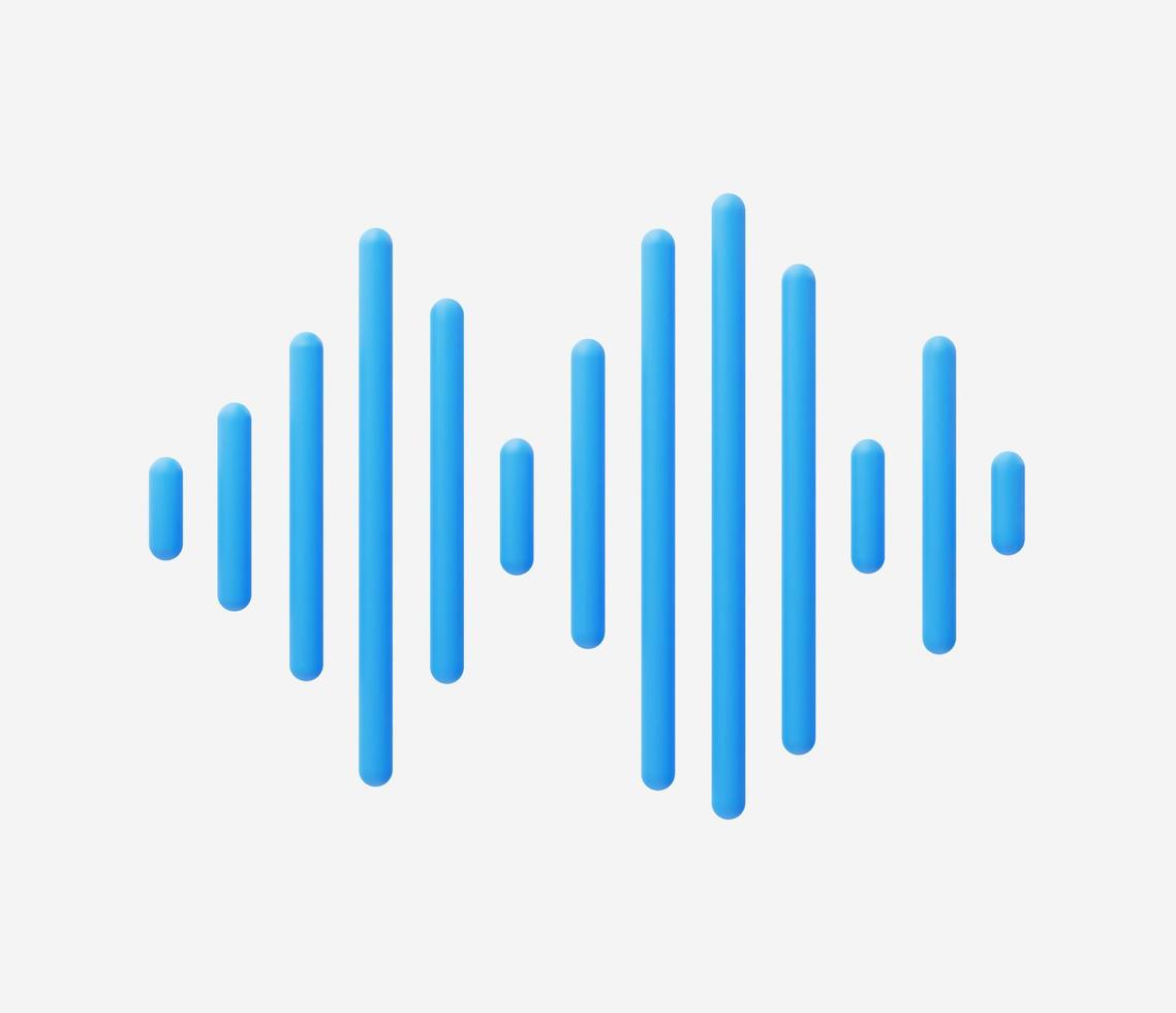 3d Realistic Sound wave equalizer icon vector illustration.