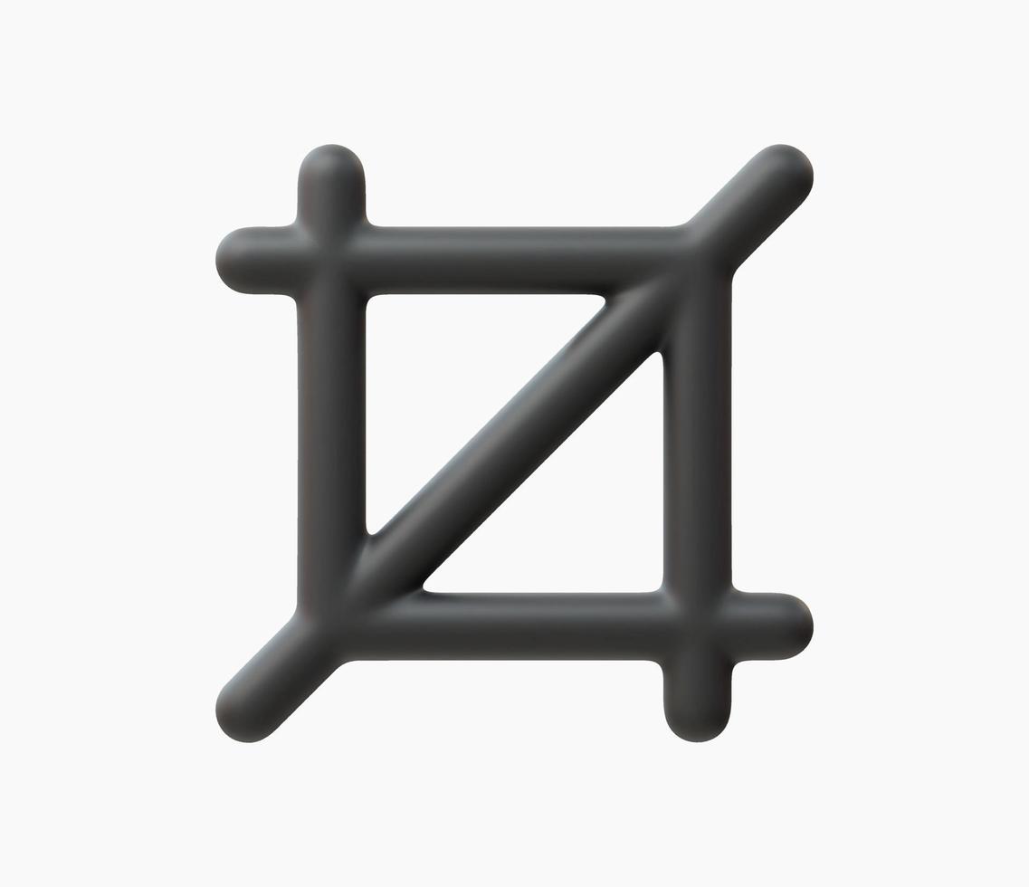 3D Realistic Crop icon vector illustration