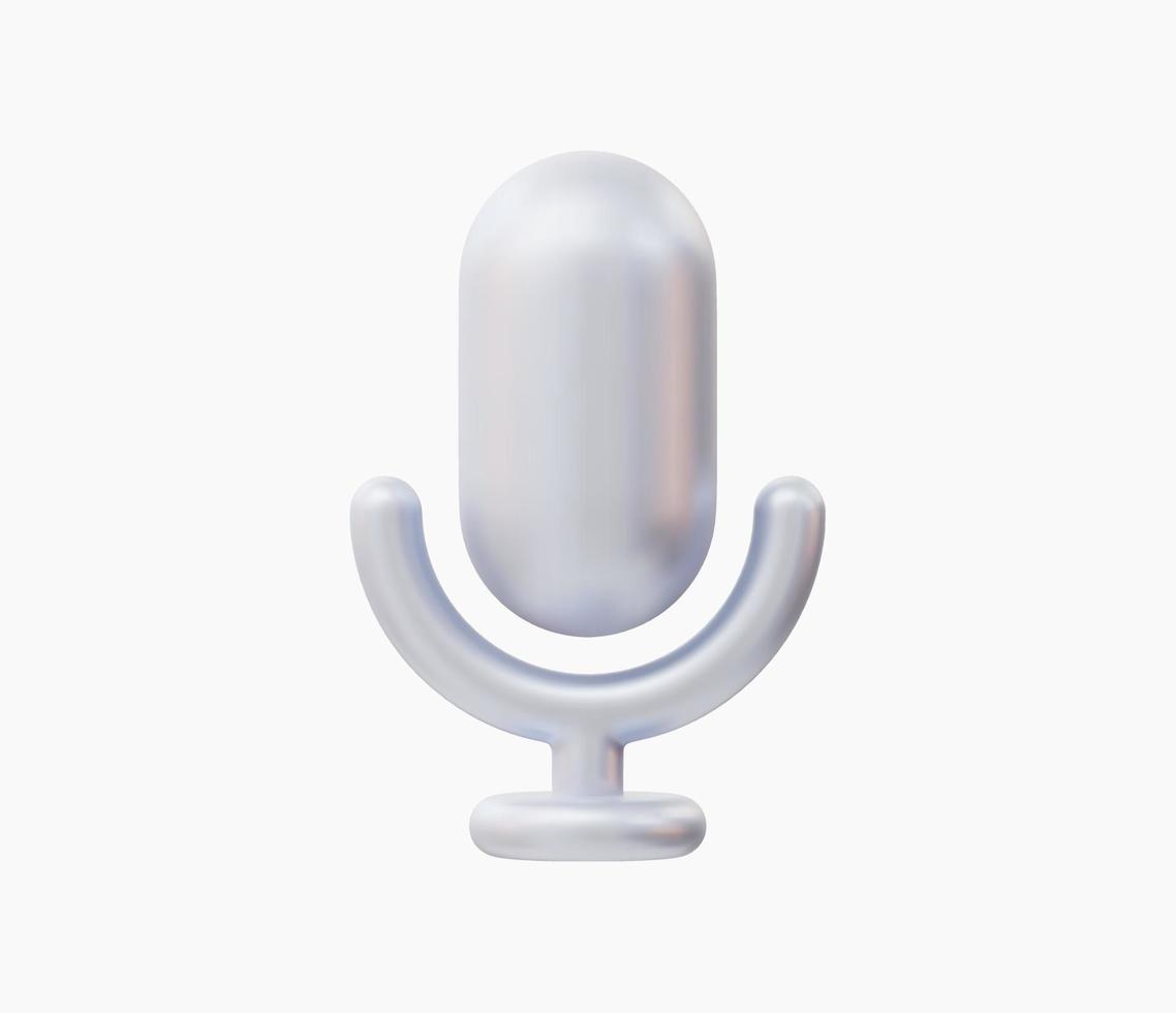 3d Realistic Microphone Icon vector illustration.