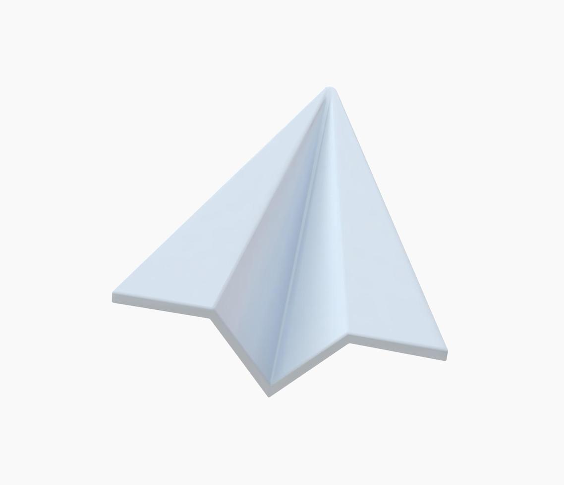 Ilustración de vector de avión de papel realista 3d