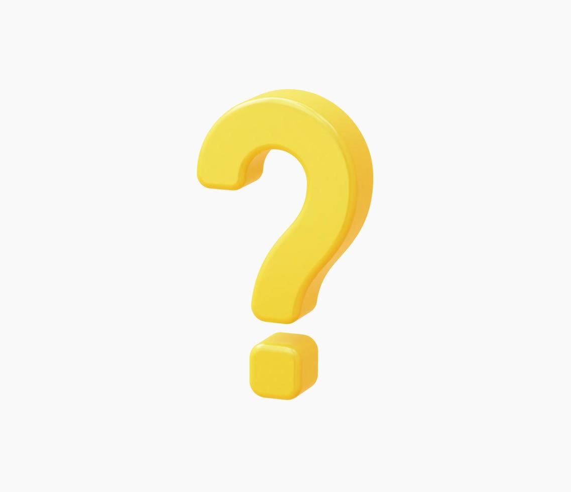 3d Realistic question mark vector Illustration