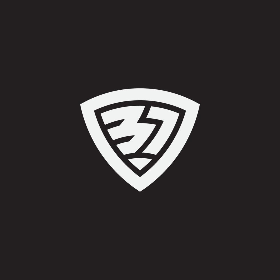 Number 37 logo. Monogram number logo usable for sports, business, anniversary, logo template. Vector illustration.
