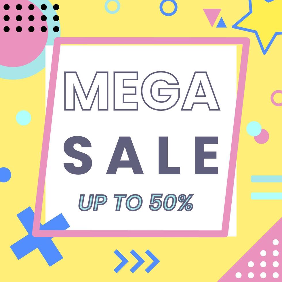 mega sale banner vector