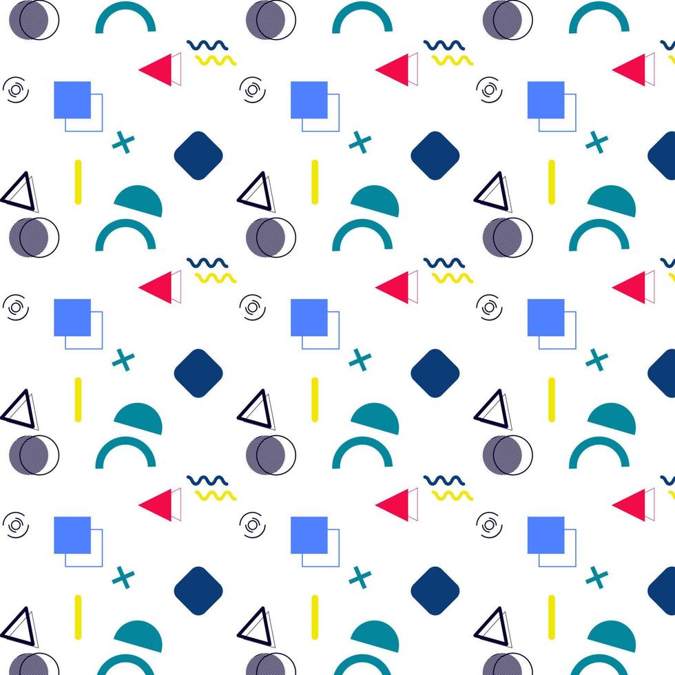 flat memphis pattern vector