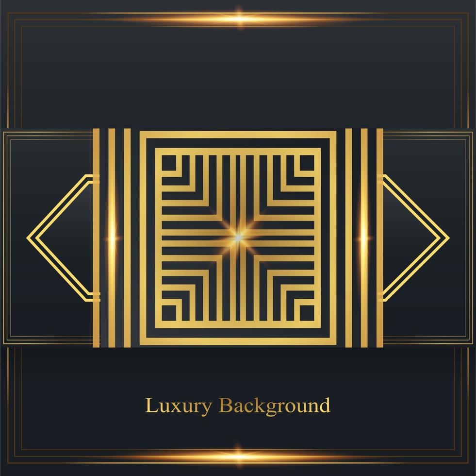 elegant golden and black rectangle background design vector