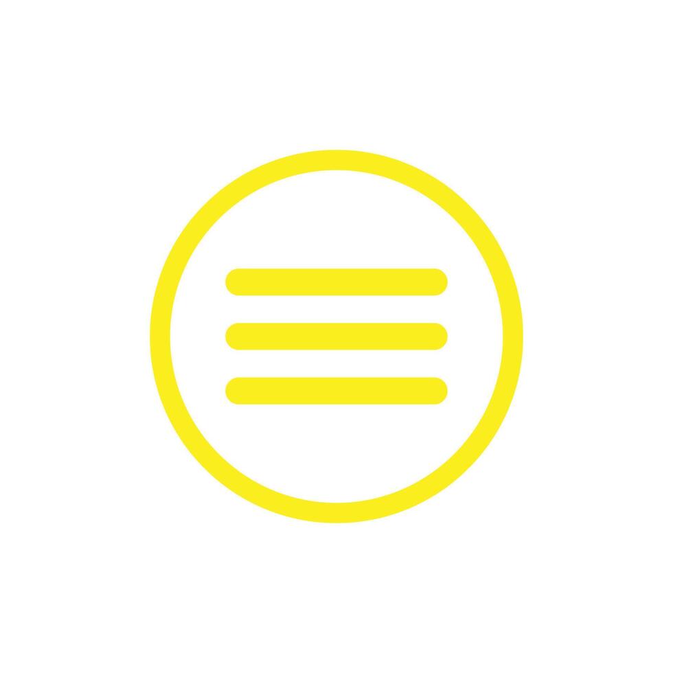 eps10 green vector hamburger menu bar line art icon or logo in thick rounded circle isolated on white background