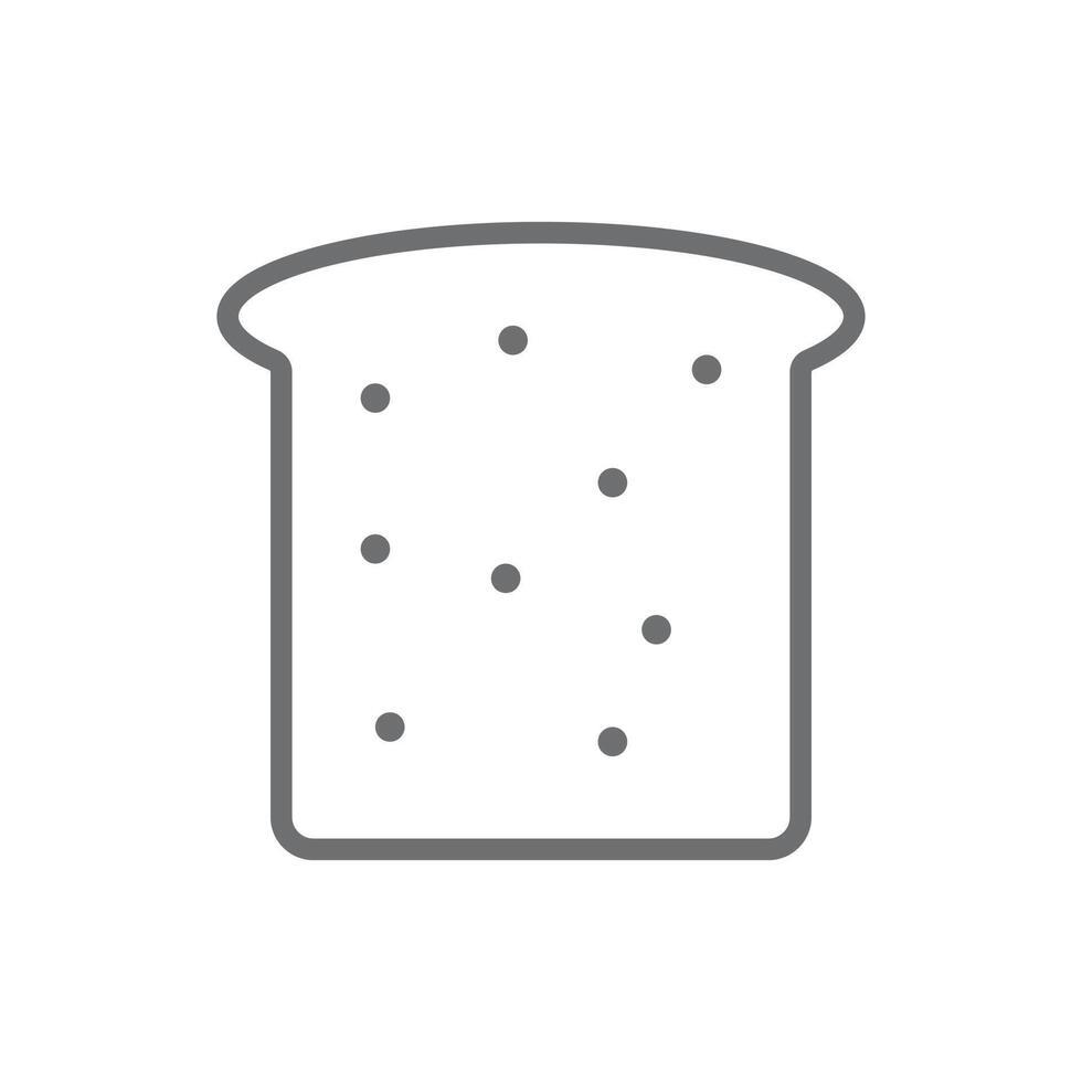 eps10 grey vector bread slice outline icon isolated on white background. bread piece symbol in a simple flat trendy modern style for your web site design, UI, logo, pictogram, and mobile application