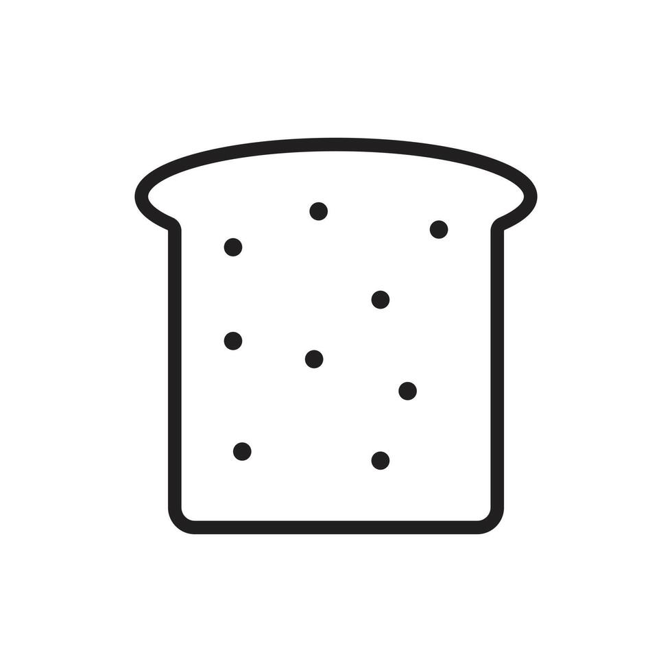 eps10 black vector bread slice outline icon isolated on white background. bread piece symbol in a simple flat trendy modern style for your web site design, UI, logo, pictogram, and mobile application