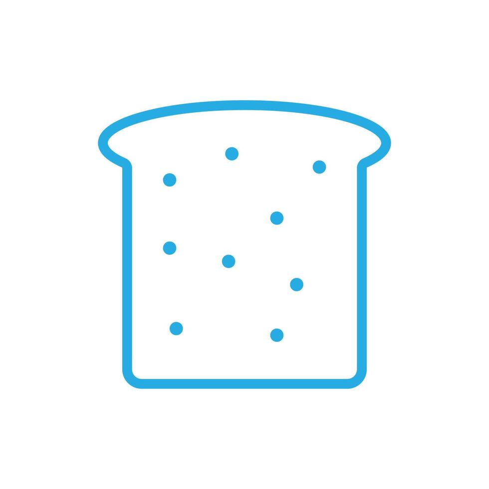 eps10 blue vector bread slice outline icon isolated on white background. bread piece symbol in a simple flat trendy modern style for your web site design, UI, logo, pictogram, and mobile application