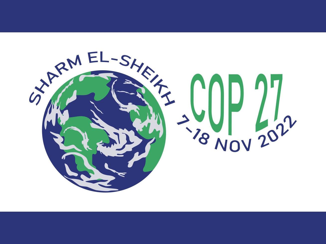 policía 27 en sharm el-sheikh, egipto. 7-18 de noviembre de 2022. conferencia de las naciones unidas sobre el cambio climático. cumbre internacional del clima. vector