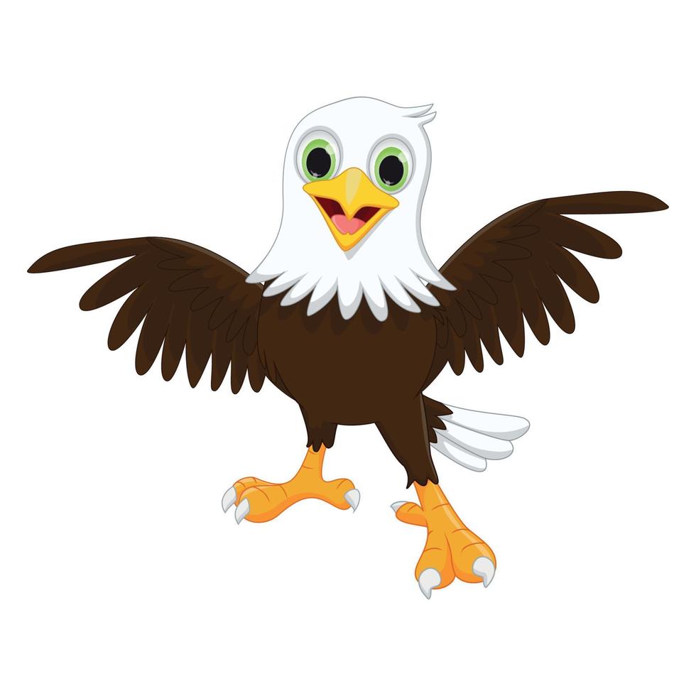 cute eagle cartoon. vector illustration