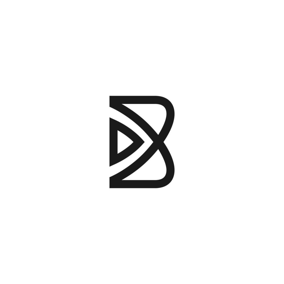 Abstract Initial Letter B Logo Design with Right Arrow or Play Icon Inside vector