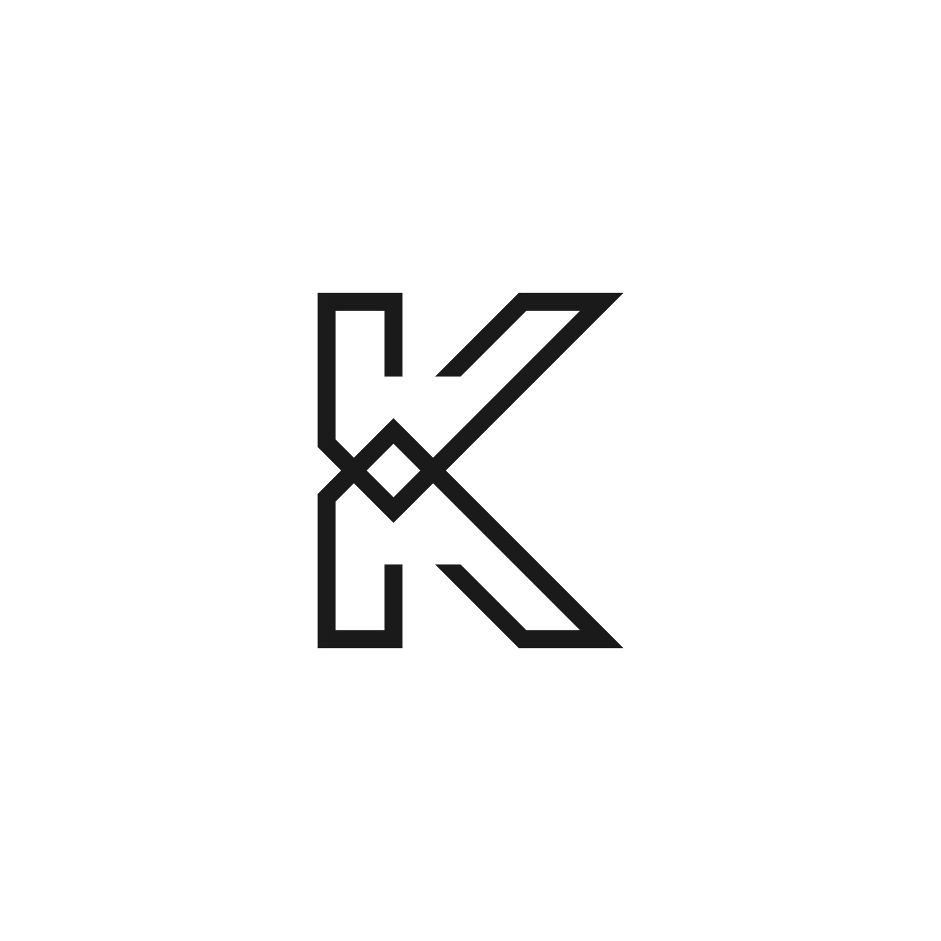 Simple Letter K Monogram Logo Design Vector Template 9190906 Vector Art ...