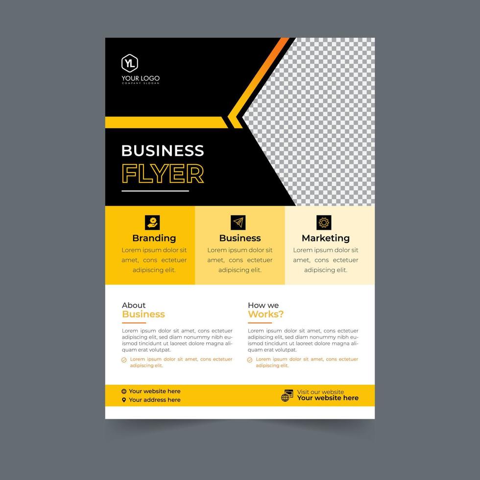 Business flyer design corporate flyer template geometric shape poster design brochure gradient abstract magazine background space for photo vector