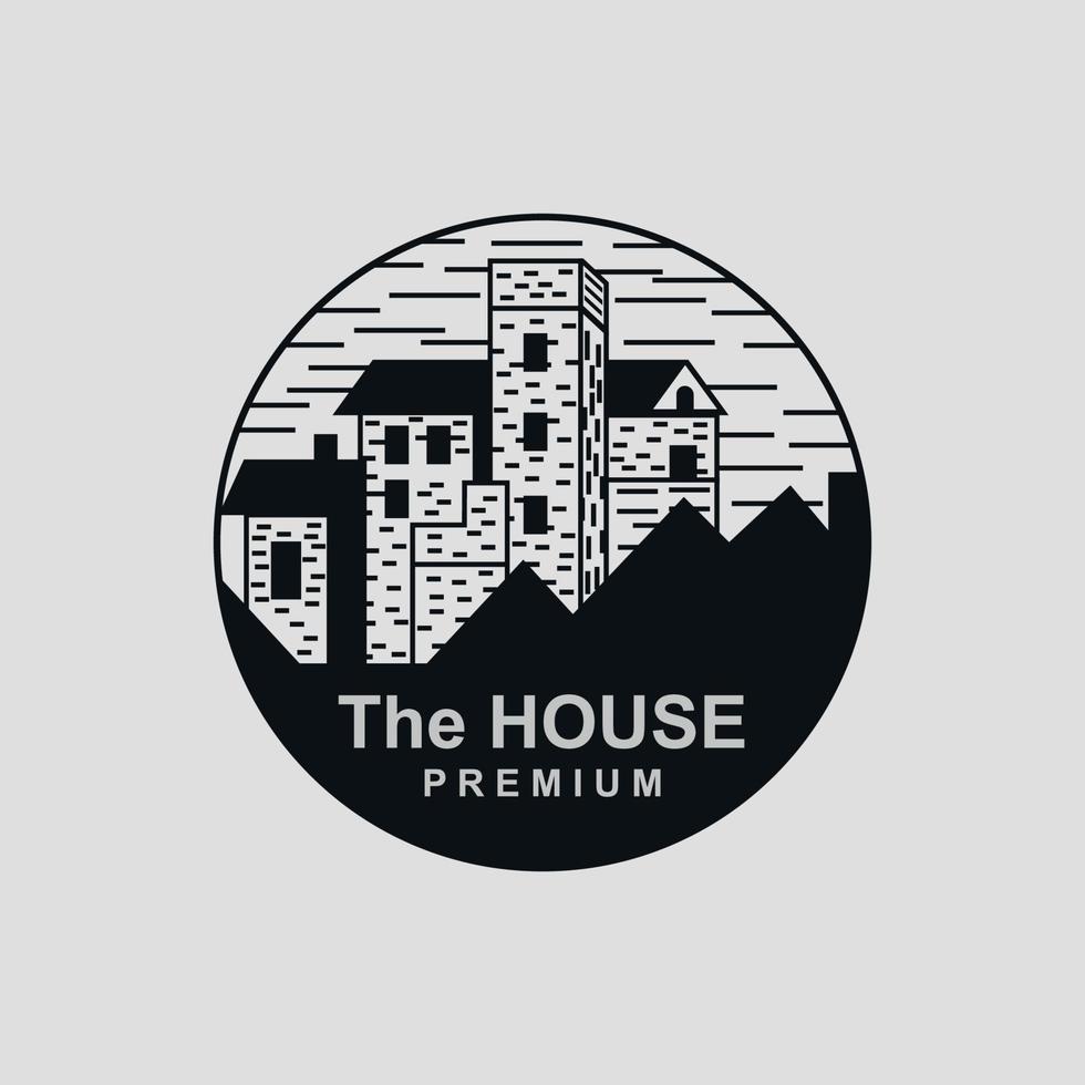 logo design with pictures of houses and buildings vector