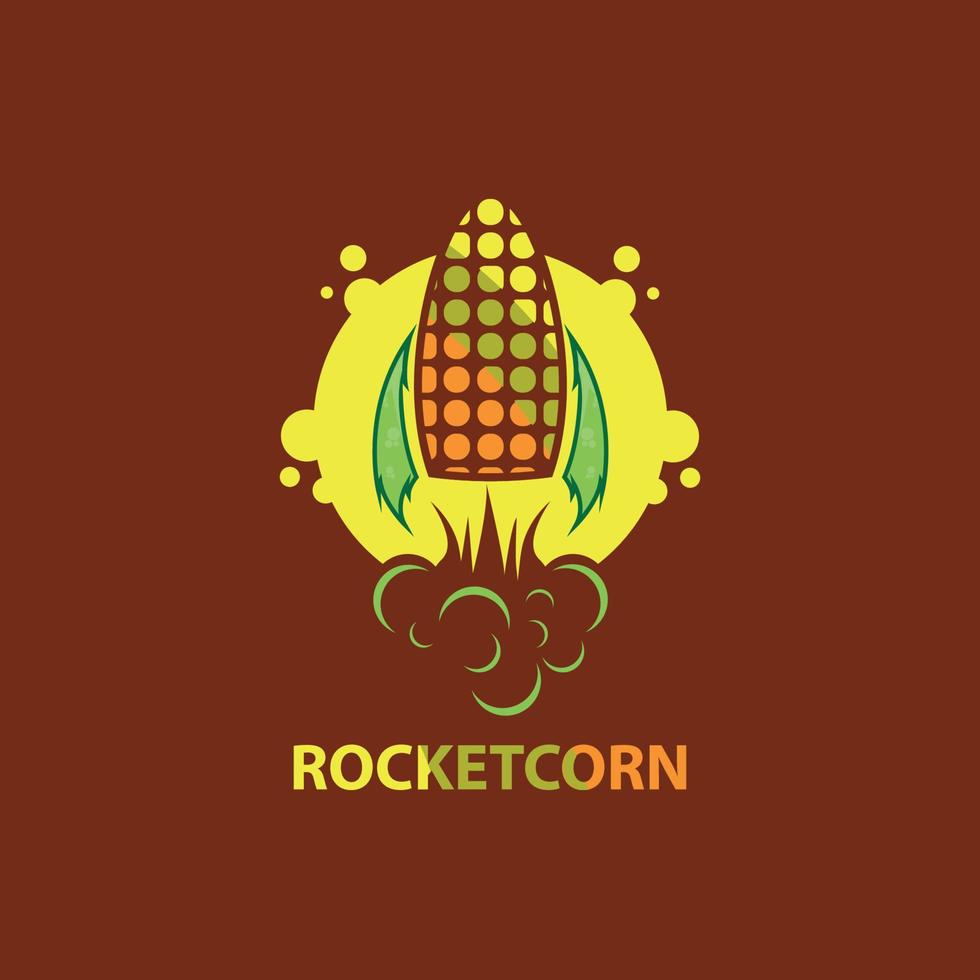corn food logo design with rocket image blend vector