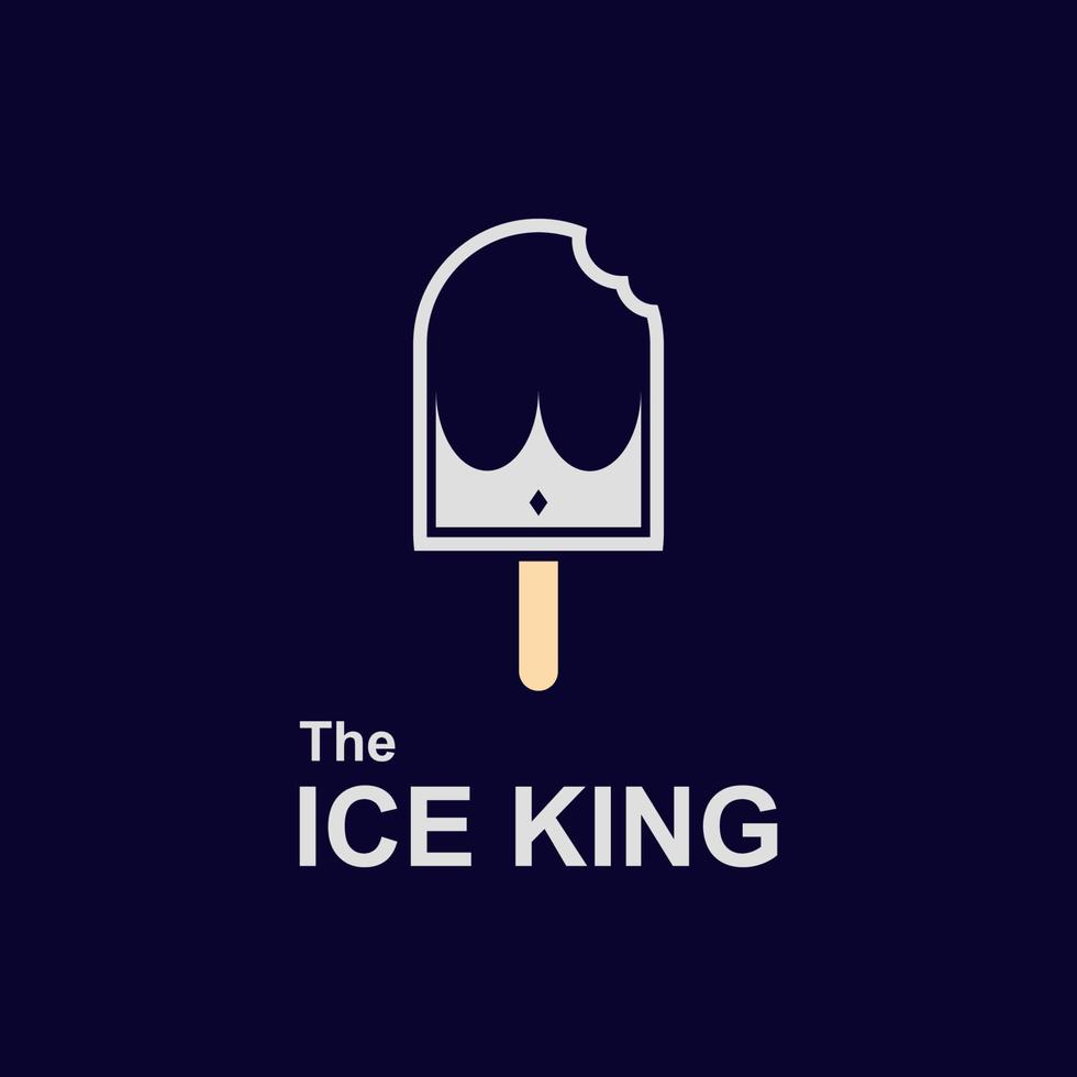 diseño de logotipo de comida de helado mordido vector