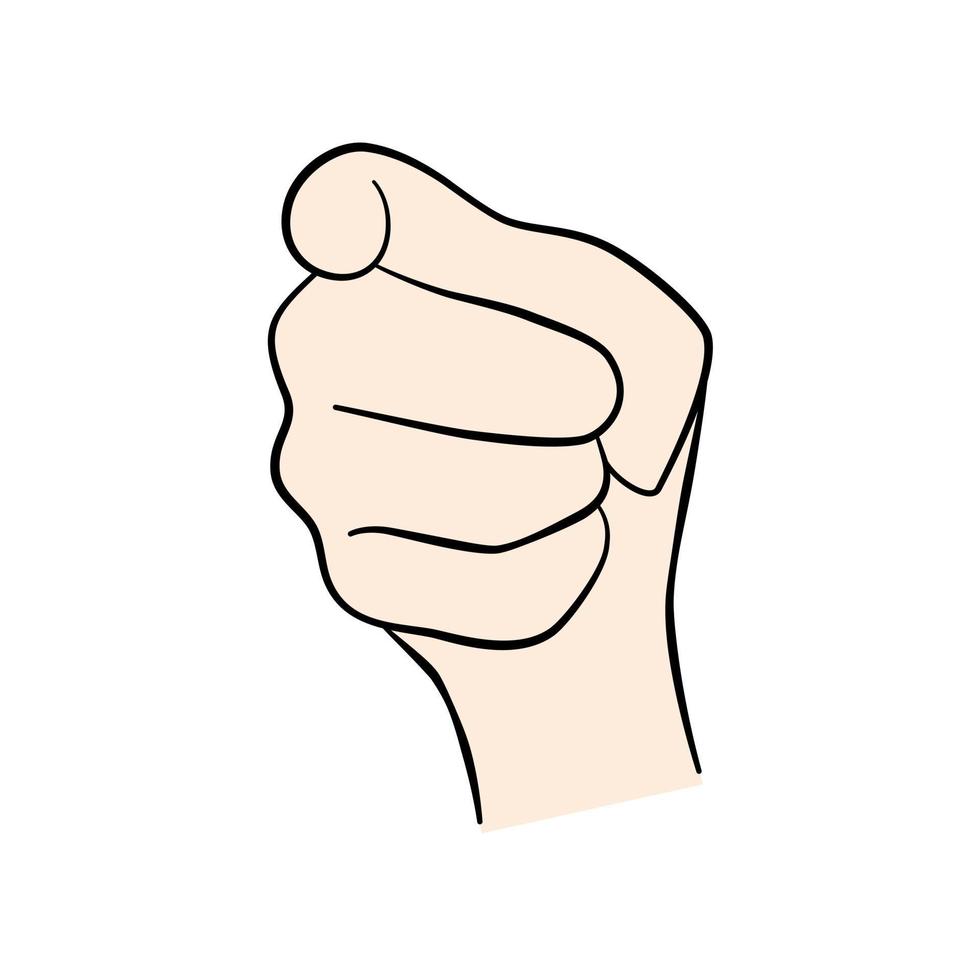 Vector illustration Hands pose element with base skin color. Make a symbolic gesture pointing forward.