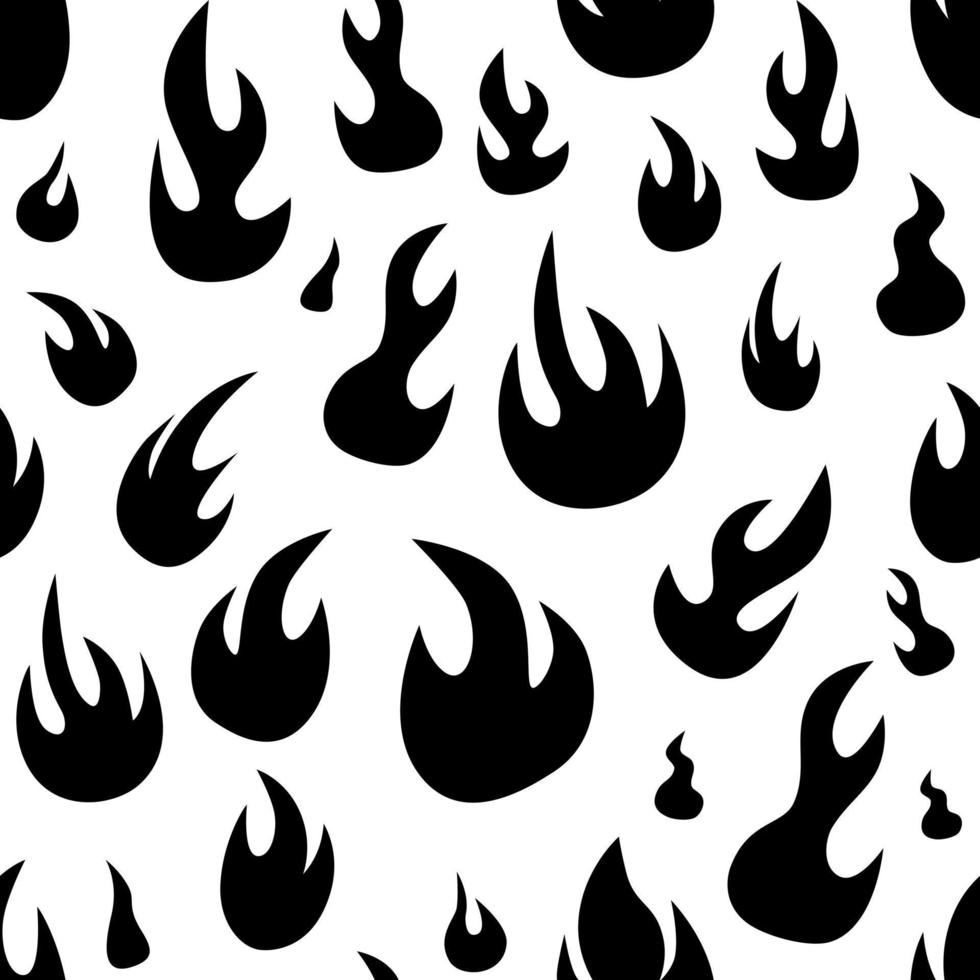 patrón sin costuras de fuego negro. diseño para papel, cubiertas, tarjetas, telas, fondo y cualquier. ilustración vectorial vector