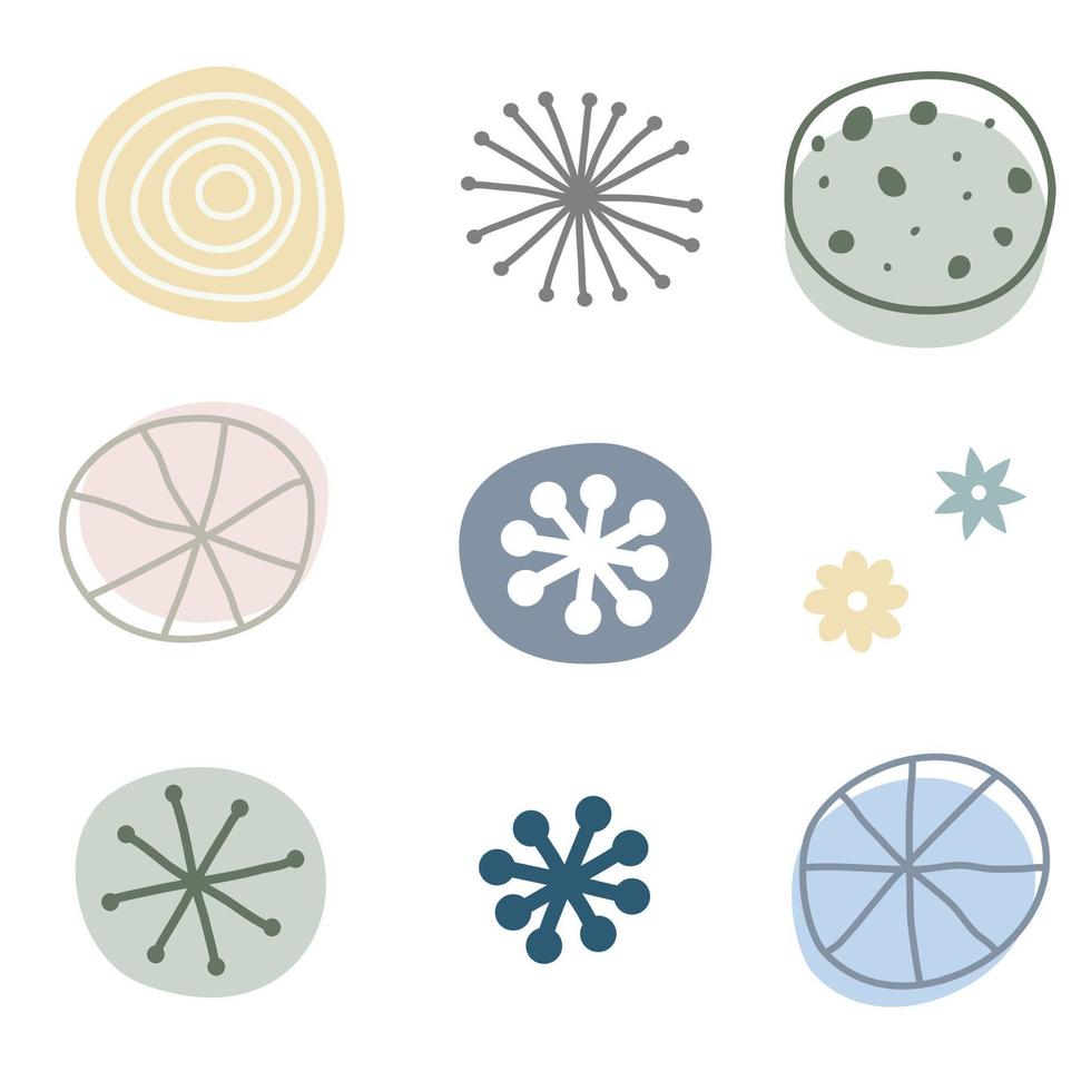 Vector illustration of art circle and little flower sweet color tone on white background.
