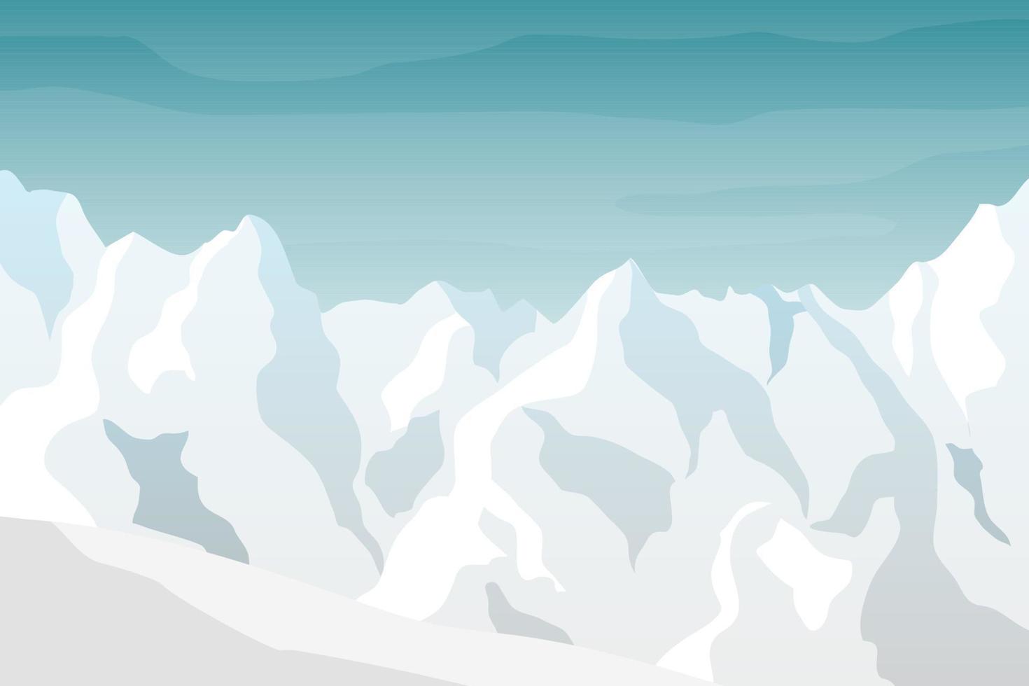 Winter mountain landscape covered with snow vector
