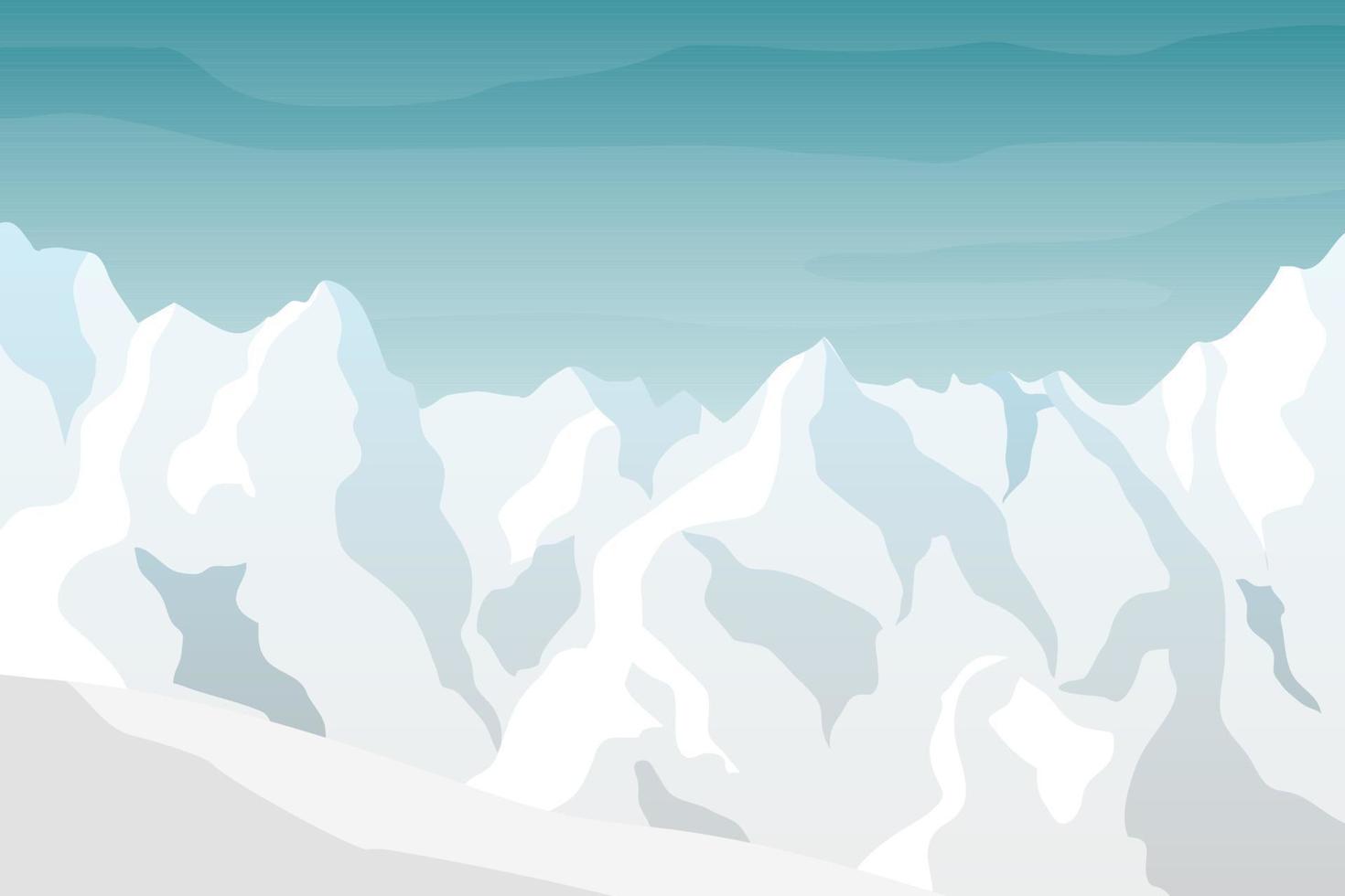 paisaje de montaña de invierno cubierto de nieve vector