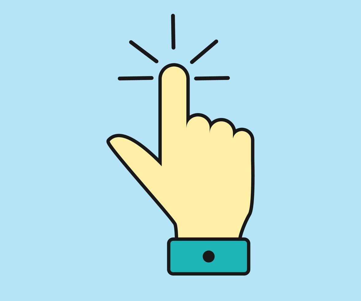 cursor de icono de mano, vector de icono de mano