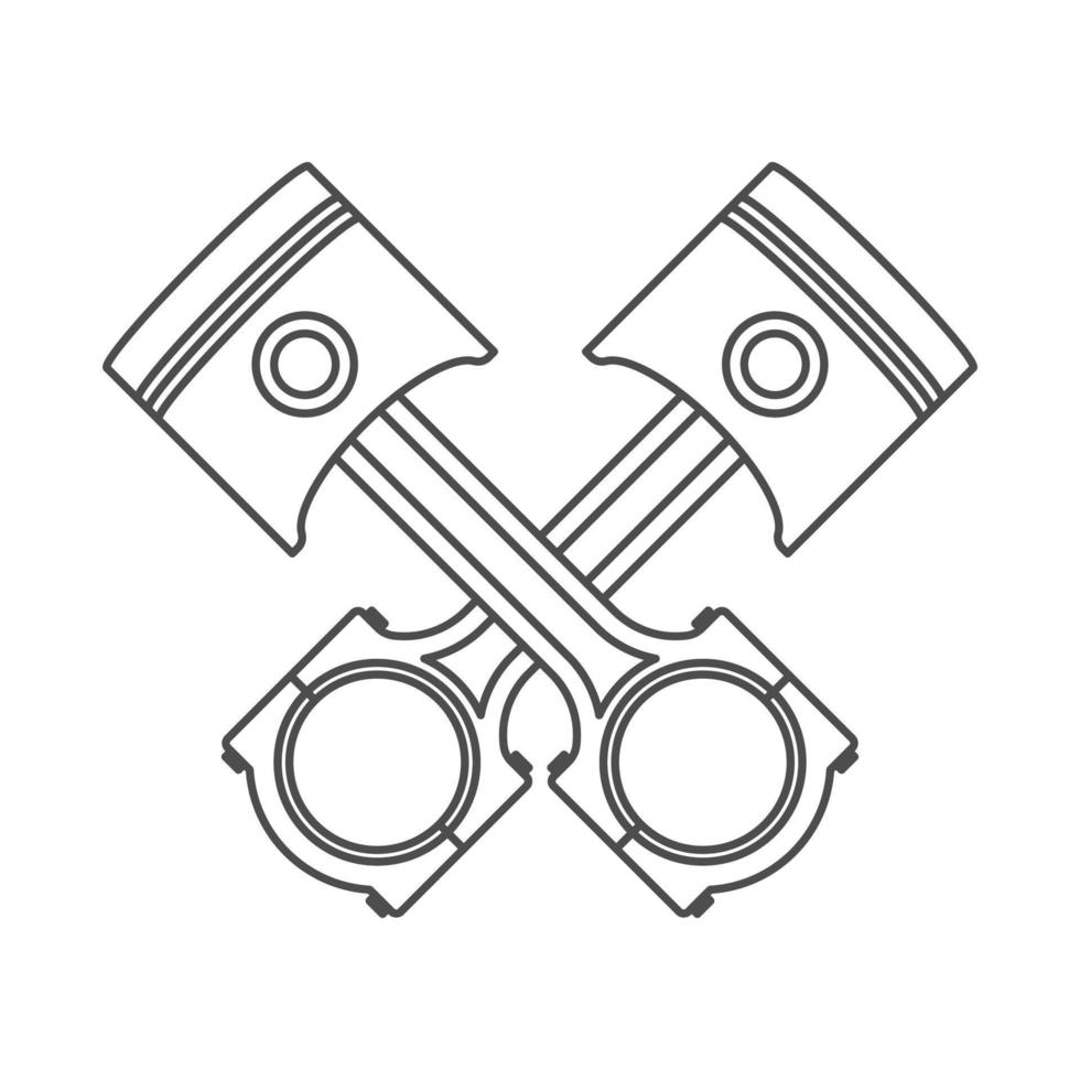 Double detailed graphic black car engine piston. - Vector. vector