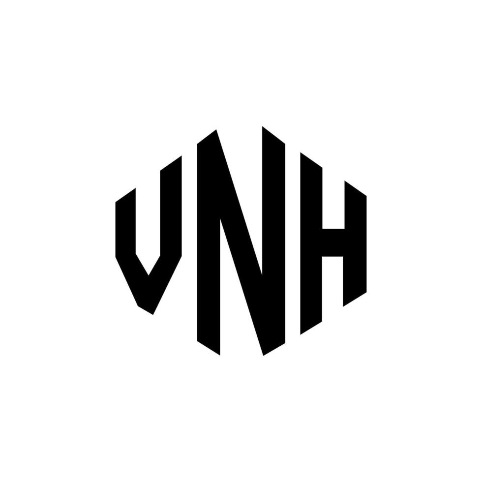 diseño de logotipo de letra vnh con forma de polígono. diseño de logotipo en forma de cubo y polígono vnh. vnh hexágono vector logo plantilla colores blanco y negro. Monograma vnh, logotipo empresarial y inmobiliario.