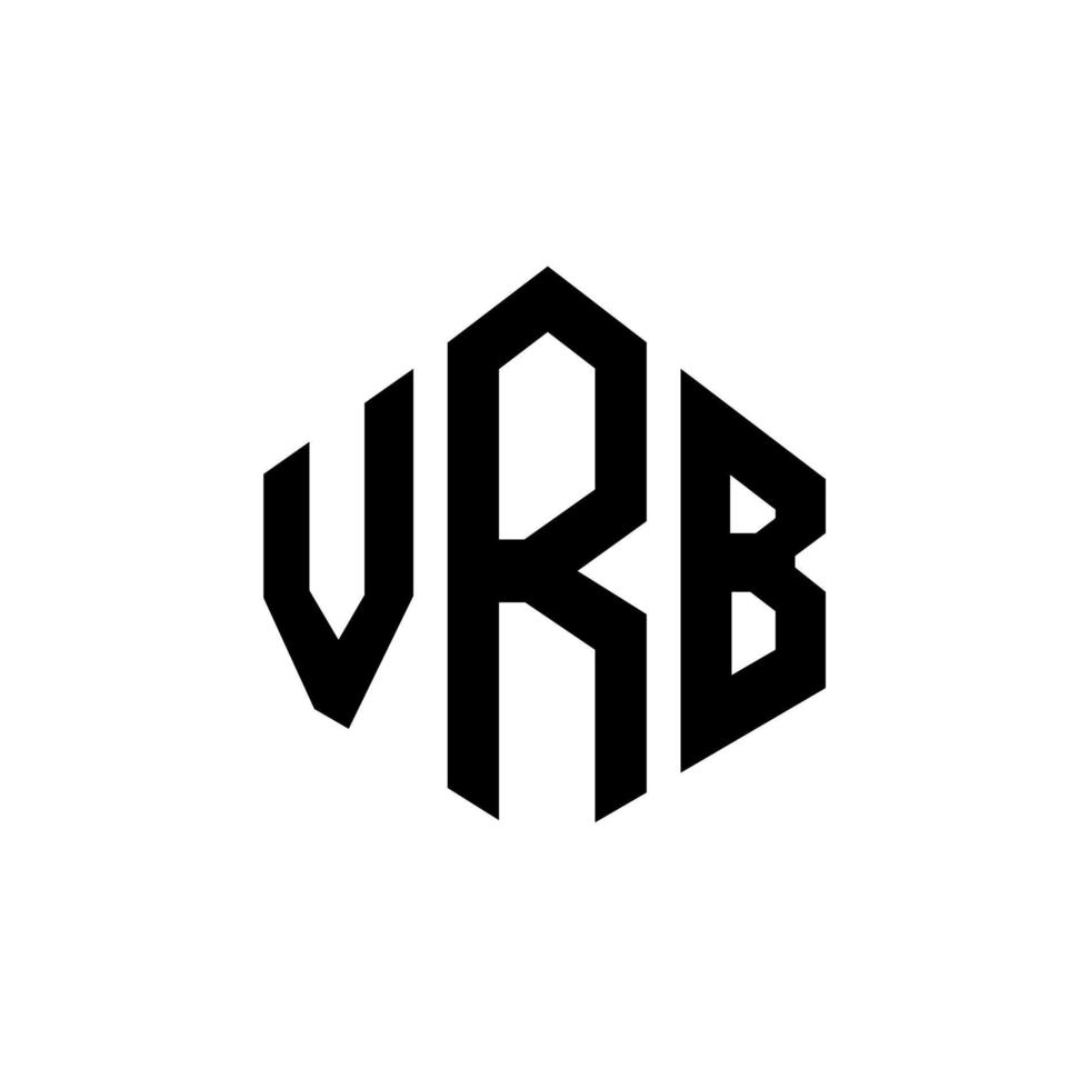 VRB letter logo design with polygon shape. VRB polygon and cube shape logo design. VRB hexagon vector logo template white and black colors. VRB monogram, business and real estate logo.