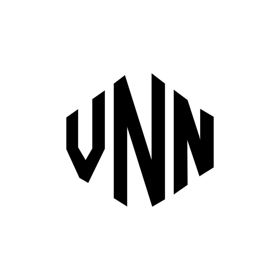 diseño de logotipo de letra vnn con forma de polígono. vnn polígono y diseño de logotipo en forma de cubo. vnn hexágono vector logo plantilla colores blanco y negro. vnn monograma, logotipo comercial e inmobiliario.