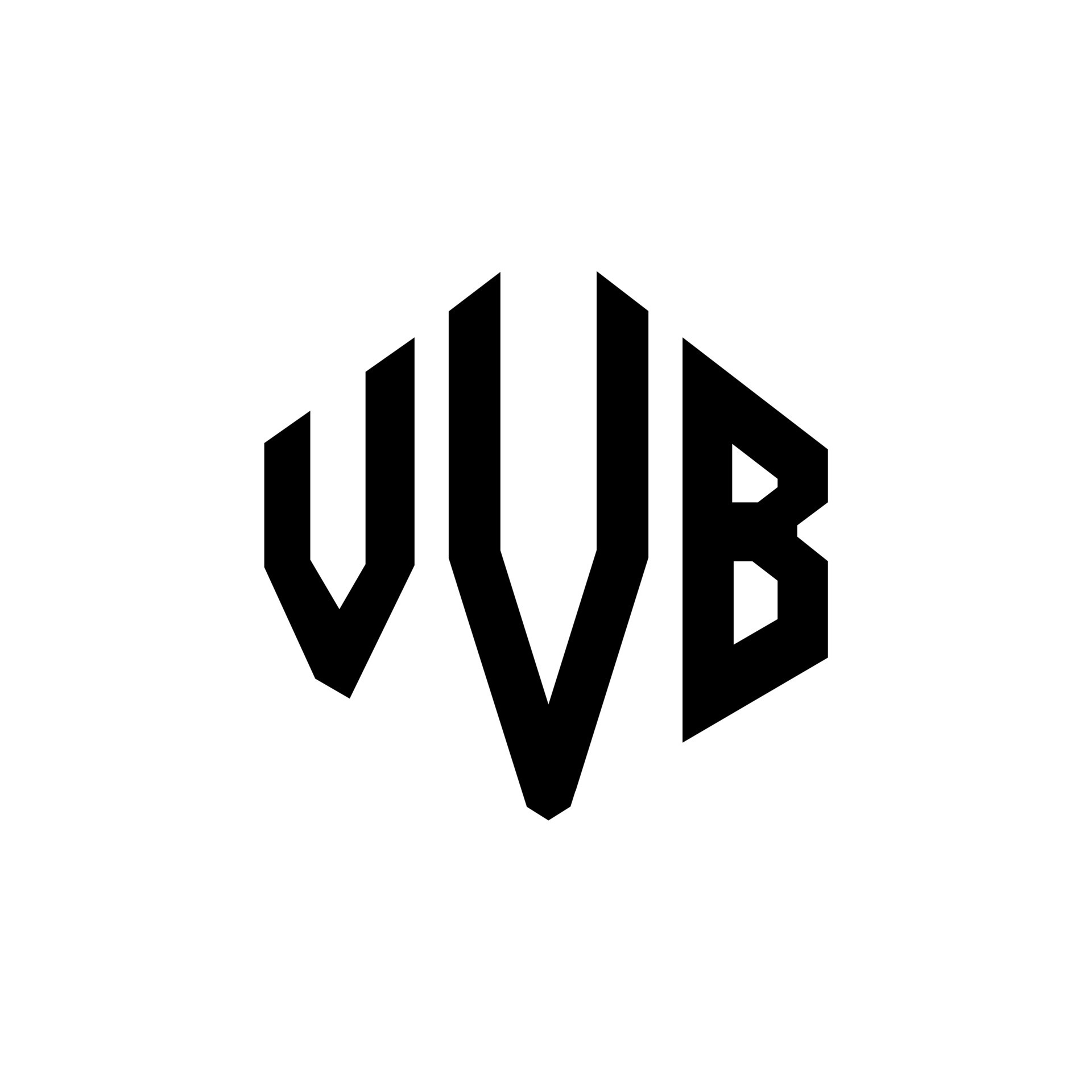 diseño de logotipo de letra vvb con forma de polígono. diseño de