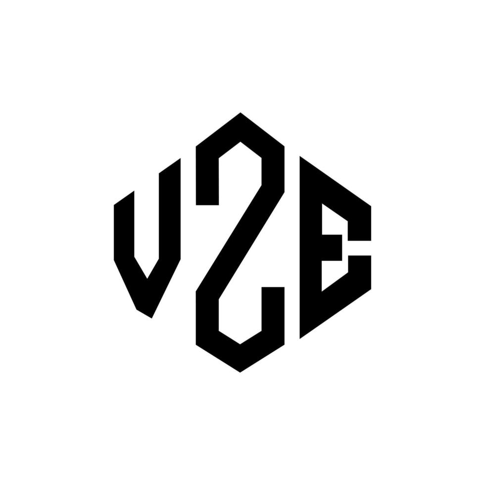 diseño de logotipo de letra vze con forma de polígono. vze polígono y diseño de logotipo en forma de cubo. plantilla de logotipo vectorial hexagonal vze colores blanco y negro. monograma vze, logotipo empresarial y inmobiliario. vector