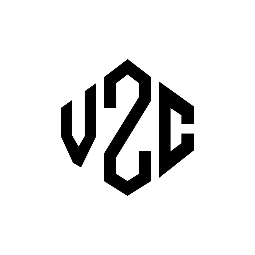 diseño de logotipo de letra vzc con forma de polígono. vzc polígono y diseño de logotipo en forma de cubo. vzc hexágono vector logo plantilla colores blanco y negro. Monograma vzc, logotipo empresarial y inmobiliario.