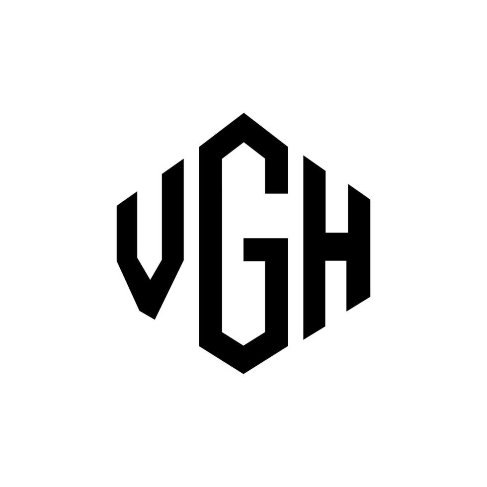 diseño de logotipo de letra vgh con forma de polígono. diseño de logotipo en forma de cubo y polígono vgh. vgh hexágono vector logo plantilla colores blanco y negro. Monograma vgh, logotipo comercial e inmobiliario.