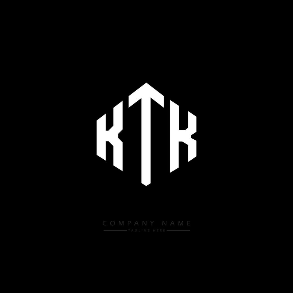 KTK letter logo design with polygon shape. KTK polygon and cube shape logo design. KTK hexagon vector logo template white and black colors. KTK monogram, business and real estate logo.