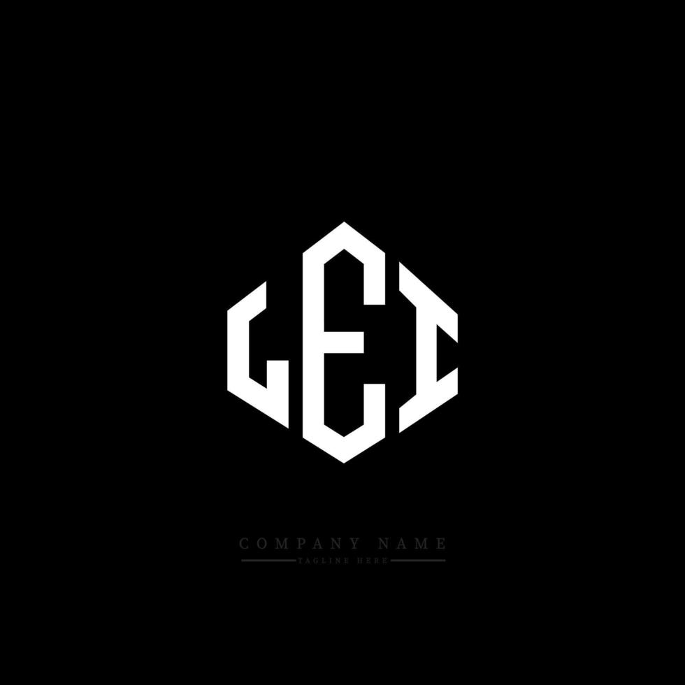 LEI letter logo design with polygon shape. LEI polygon and cube shape logo design. LEI hexagon vector logo template white and black colors. LEI monogram, business and real estate logo.
